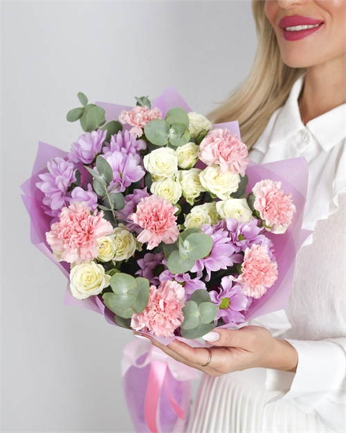 Сборный букет "Симфония" (Цвет на выбор) 2933 - фото 13504