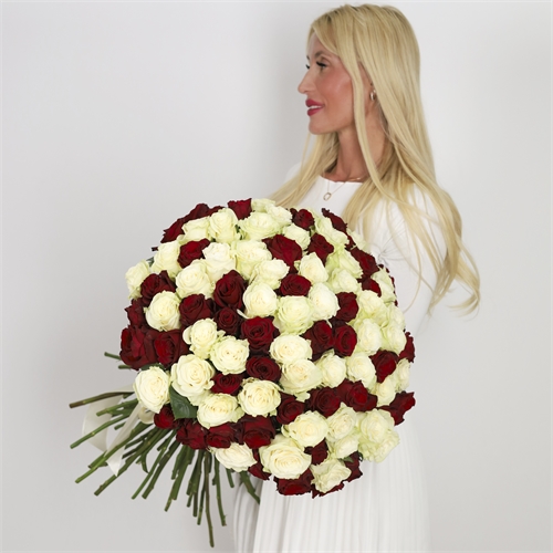 Букет из 101 розы Эквадор Микс 60 см 3964 - фото 14704