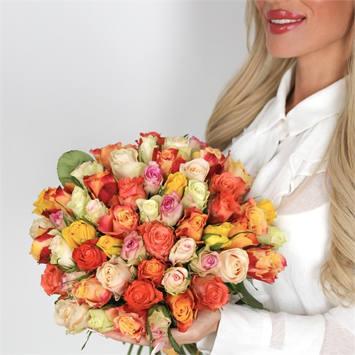 Букет из 51 розы Кения 40 см 5448 - фото 14846