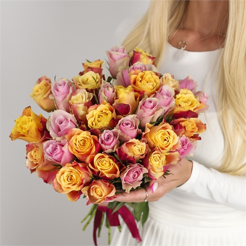 Букет из 35 роз Кения 40 см 4056 - фото 14942