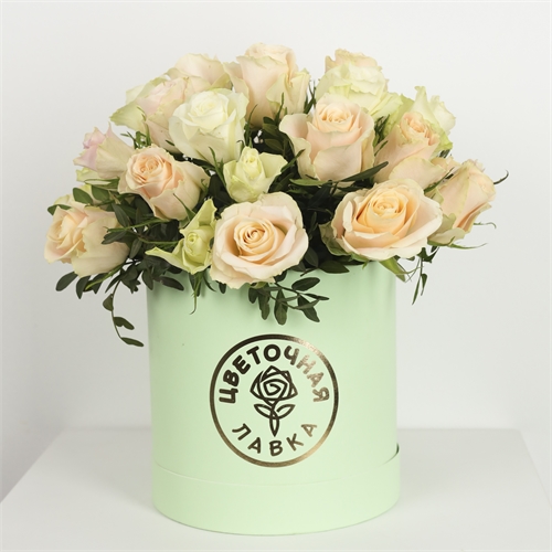 Композиция в шляпной коробке "Щербет" 4096 - фото 15110