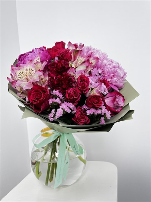 Букет из роз с пионами "Теплая встреча" - фото 5166