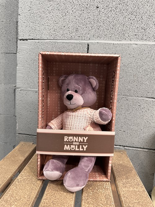 Мягкая игрушка BONNY MOLLY Медведь в белом свитаре - фото 8230