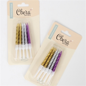 Набор свечей на торт 10 шт (разноцветные блестящие) 3956