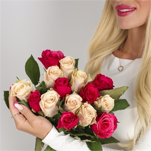 Букет из 15 роз Кения 50 см 4034