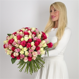 Букет из 101 роз Кения 50 см 4036