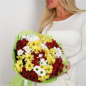 Букет из 15 хризантем микс 2712