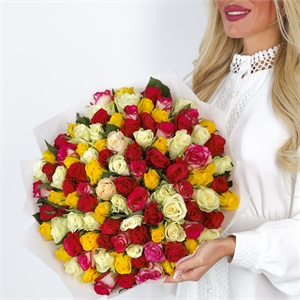Букет из 101 розы Кения Микс 50 см 4047