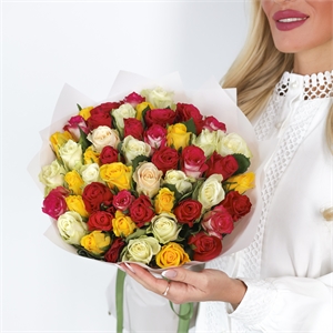 Букет из 51 розы Кения Микс 50 см 4048