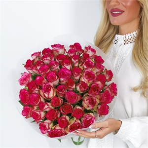 Букет из 51 розы Кения Дабл Дэйт 50 см 4037