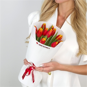 Букет из 11 красно-желтых тюльпанов (Денмарк) 5593