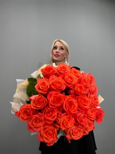 Роза оранжевая 60 см Россия