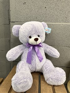 Мягкая игрушка медведь фиолетовый с бантиком