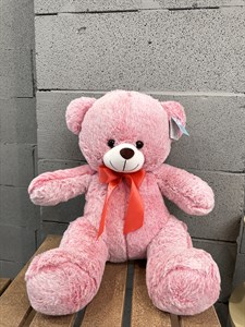 Мягкая игрушка медведь розовый с бантиком