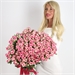 Букет из 51 розовых кустовых роз 60см на ленту 3880 - фото 14354