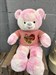 Мягкая игрушка Медведь цветной в свитшоте розовом с пайетками - фото 8258