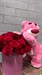 Композиция из роз с розовым  медведем  " Милота" - фото 8590